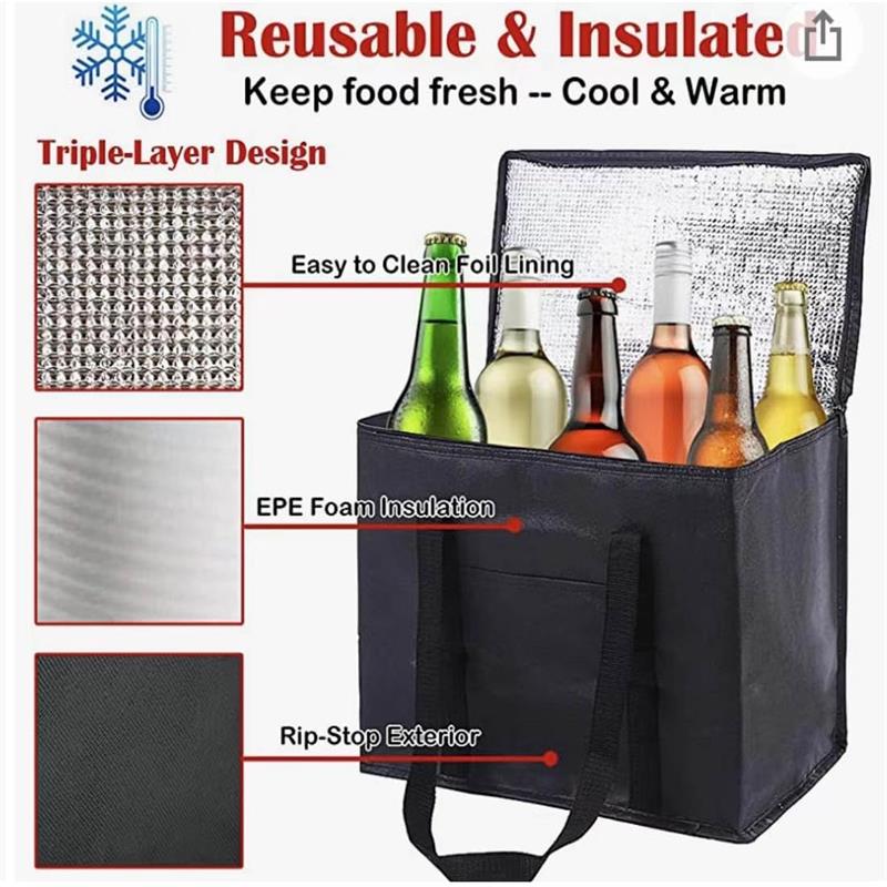Reusable Insulated Lunch Bag Waterproof Cooler Bag Lunch Box for Kids Adult Collapsible Leakproof with Strap for Office Picnic