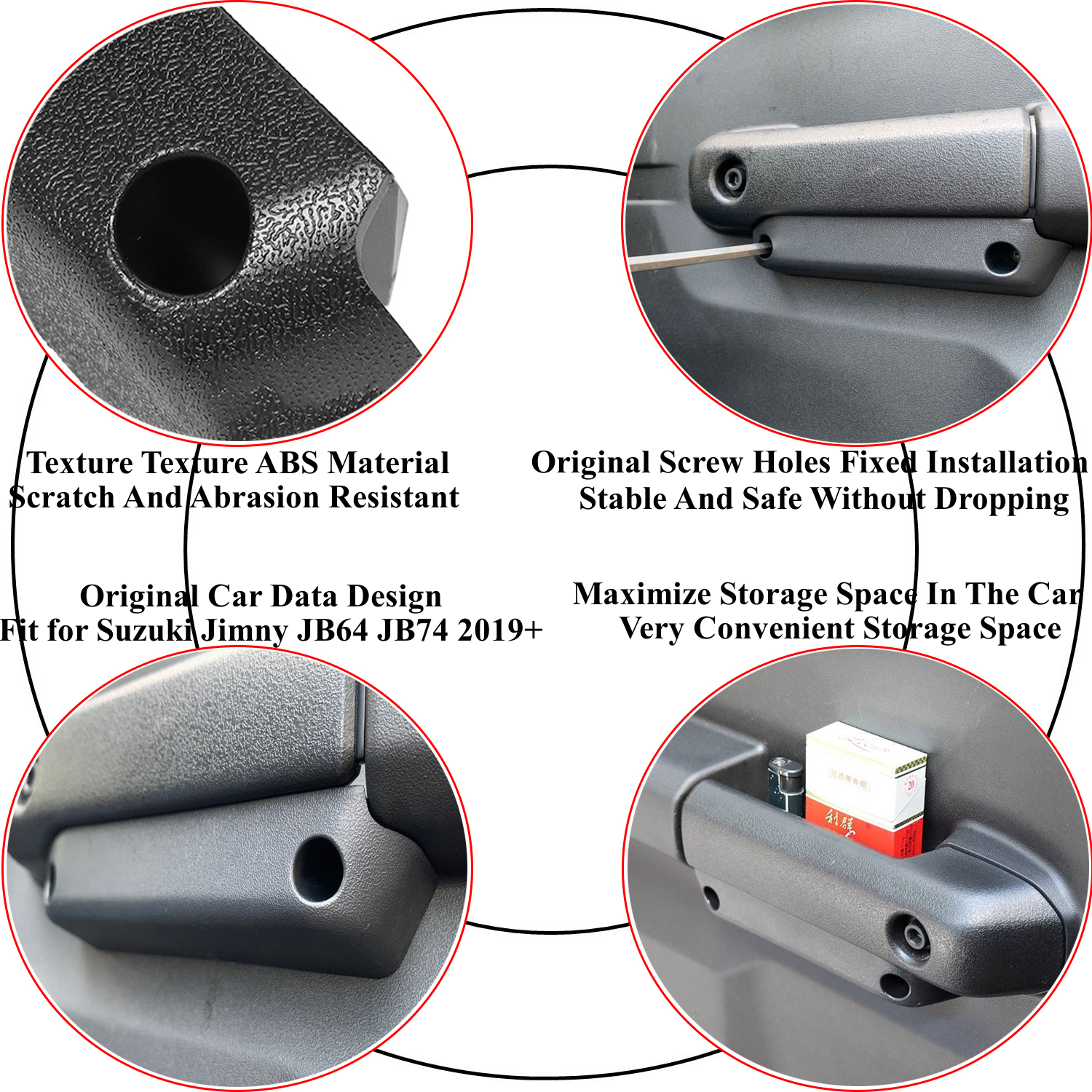 2PCS Car Door Inner Armrest Storage Box Organizer Tray for Suzuki Jimny JB64 JB74 2019-2023 Stowing Tidying Interior Accessories