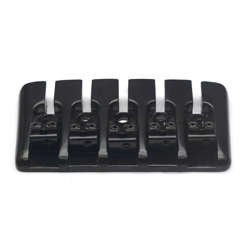 Vintage 5 String Locked Saddle Bass Bridge 95x49.5MM Bottom Through String Spacing 16.5MM Bass Fixed Bridge Black/Gold/Chrome