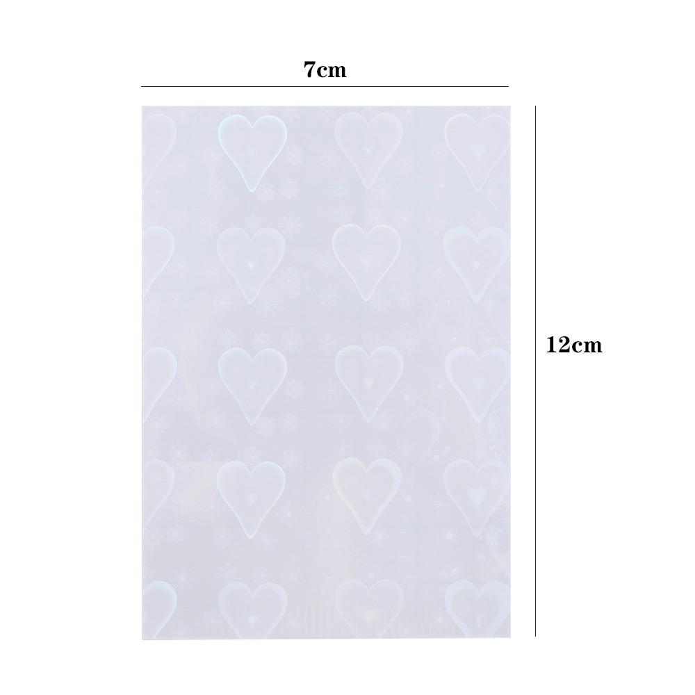 Holographic Aurora Nail Foils Women Girls Love Heart Cellophane Paper Laser Nails Film Star Self Adhesive 3D Nail Art Sticker