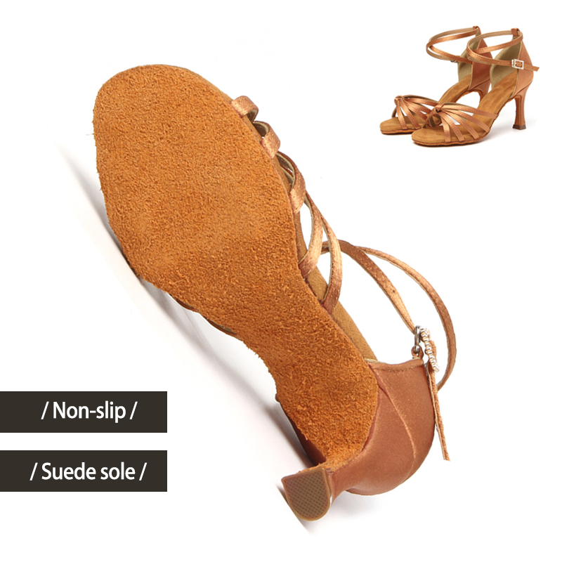 DKZSYIM Latin Dance Shoes Women/Ladies Professional Ballroom Salsa Dancing Shoes Soft Soles Dance Sandals Cuban Heels Wholesales