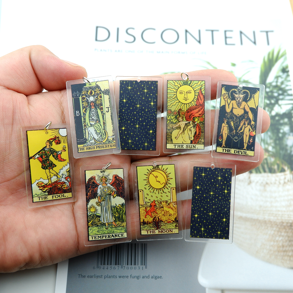 Tarot Resin Earring Charms for Earring Bracelet Pendant Jewelry Findings Phone Making DIY