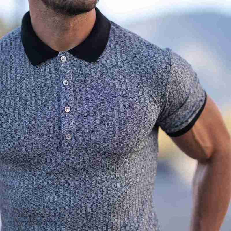Men Polos Shirts New Men's Slim Fit Colored Collar Casual Vertical Stripe Short Sleeve Youth Male Wear tops