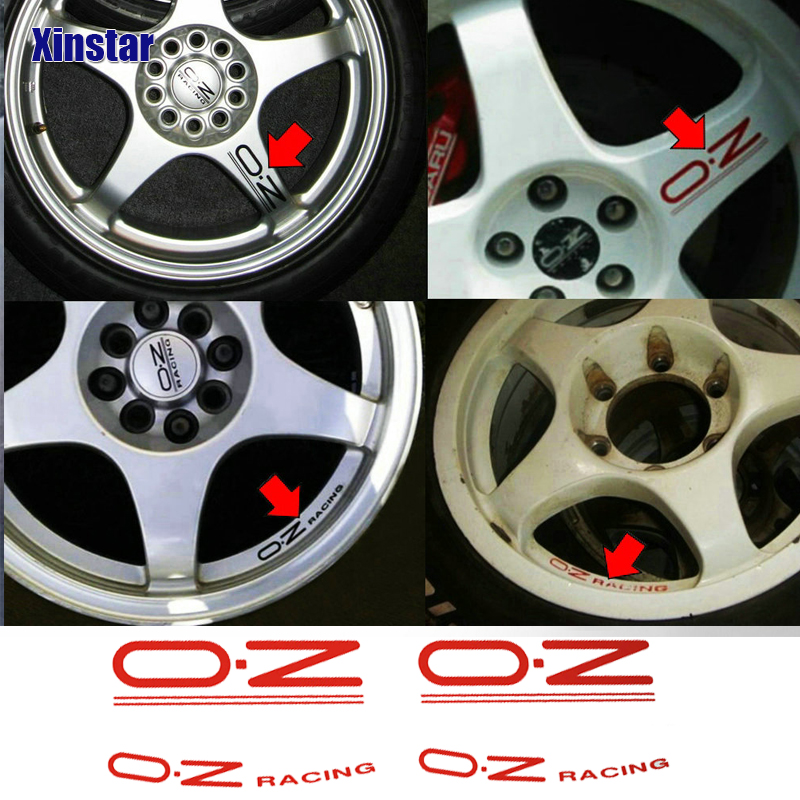 8pcs OZ Racing Wheel Sticker For OZ Rally Racing Wheels Spoke Stickers Black Universal Auto Tunning Accessories