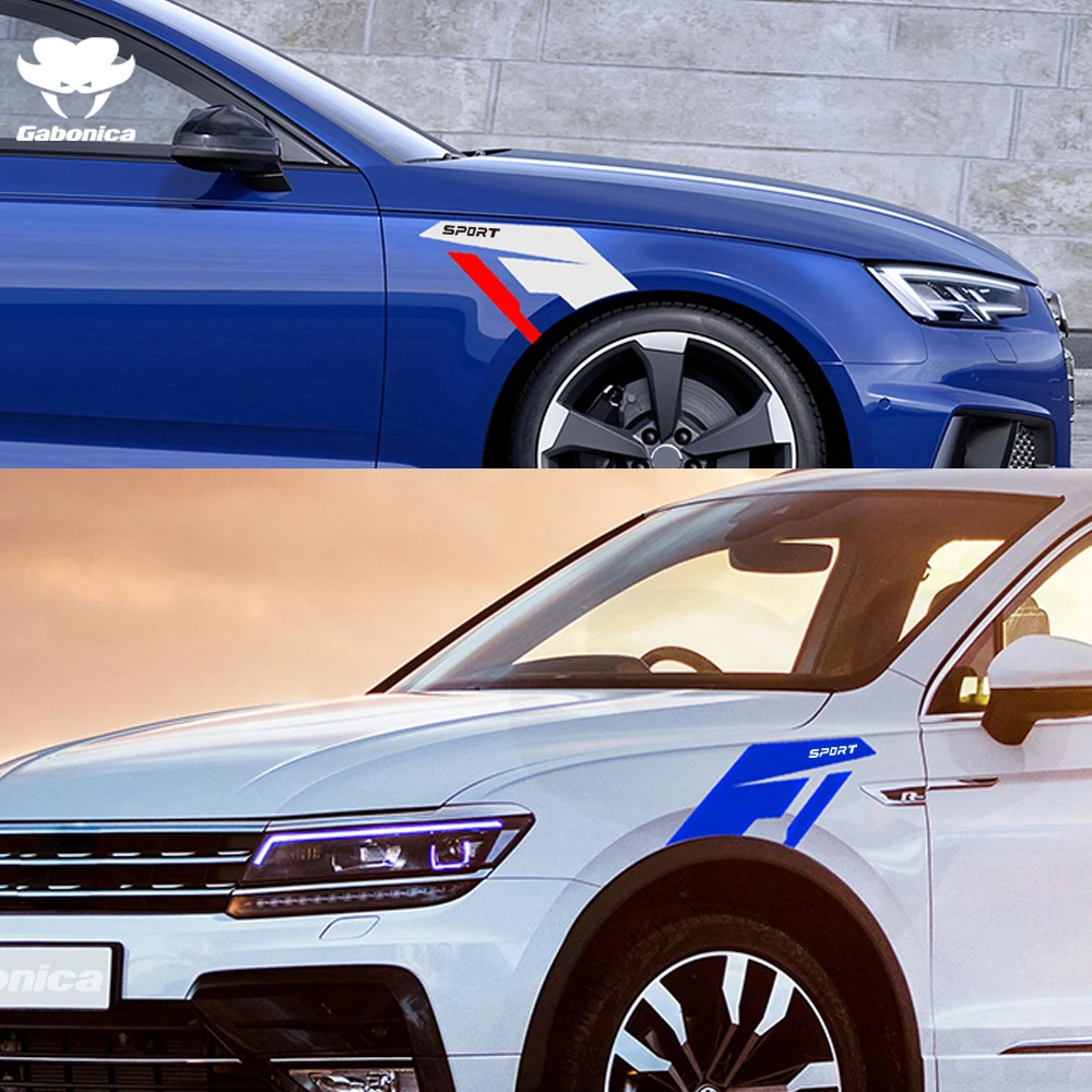 2 Pcs Wheel Eyebrow Car Sticker For Audi Volkswagen VW Ford BMW Toyota Honda Benz Renault Auto Body Decal Car Tuning Accessories
