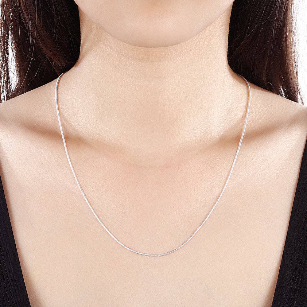 10pcs/lot Promotion! Wholesale 925 Sterling Silver Necklace Silver Fine Jewelry Snake Chain 1mm 16-30inch Necklace for Women Men