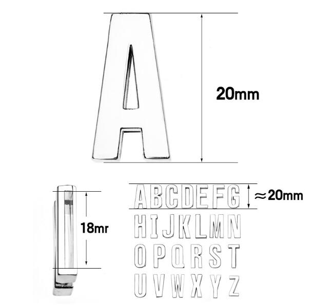 1pc A-Z 18mm Chrome Color Slide Letter Rose Gold Black Color English Alphabet Fit For DIY Wristband Bracelet & Pet Collars