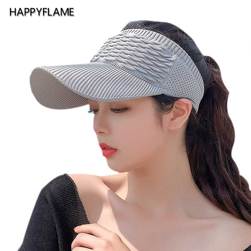 New 2021 Women's Cap Outdoor Sport Baseball Cap Breathable Empty Top Hat Visor Anti-UV Sun Hat Caps Girl Golf Tennis Hats Gorras