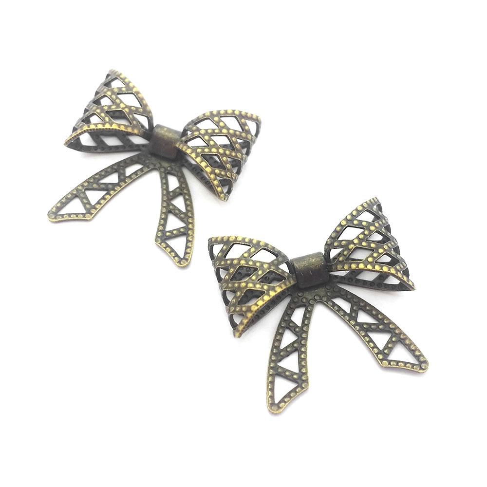 20PCS 20x20MM High Quality 18K Gold Color Plated Brass Grid Bow Charms Pendants High Quality Diy Jewelry Necklace Accessories