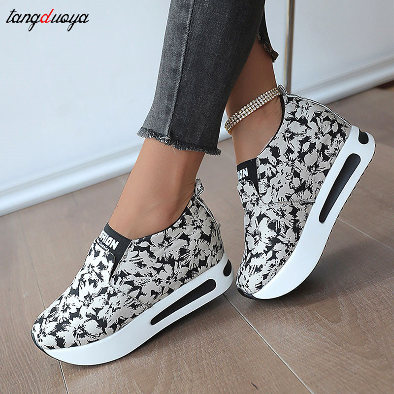 Chunky Platform Sneakers Women 2024 spring Hidden Heels Sport Shoes Woman Plus Size 42 Thick Bottom Loafers Shoes women sneakers