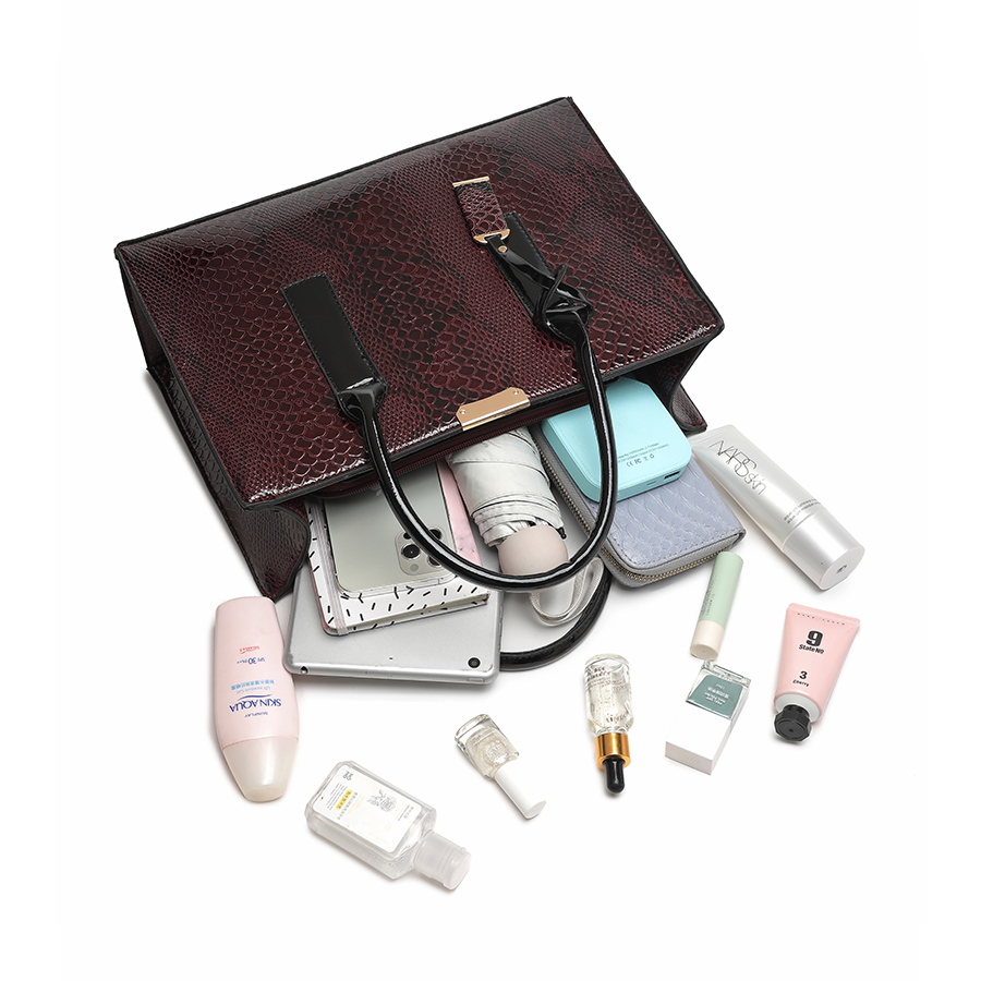KMFFLY Casual Serpentine Shoulder Bag PU Leather Handbags Female Totes Crossbody Bags Vintage Women Leather Handbag Sac Femme