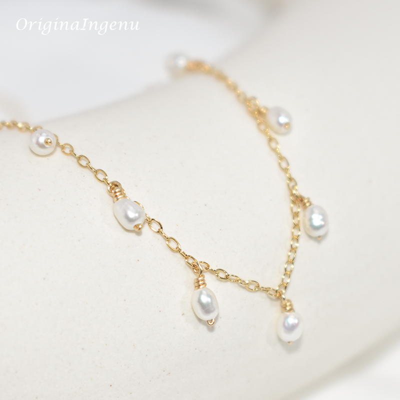 14K Gold Filled Natural Pearl Necklace Gold Choker Handmade Pendants Collier Femme Kolye Collares Boho Pearl Jewelry for Women