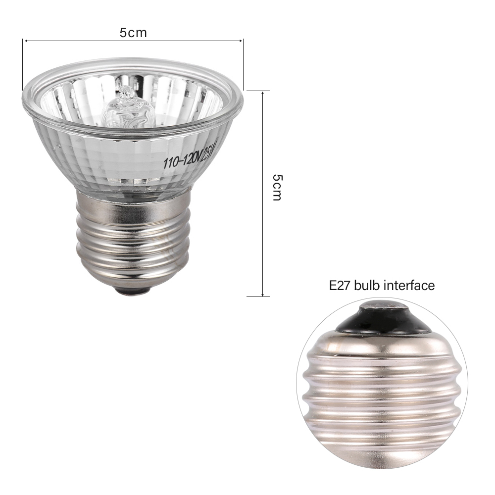 25W Halogen Heat Lamp UVA UVB Basking Lamp Heater Light Bulb for Reptiles Lizard Turtle Aquarium