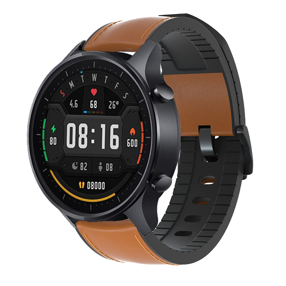 22mm Watch Strap For Xiaomi Watch Color MI Smart Watch Color Genuine Leather Band Silicone Bracelet Watchbands