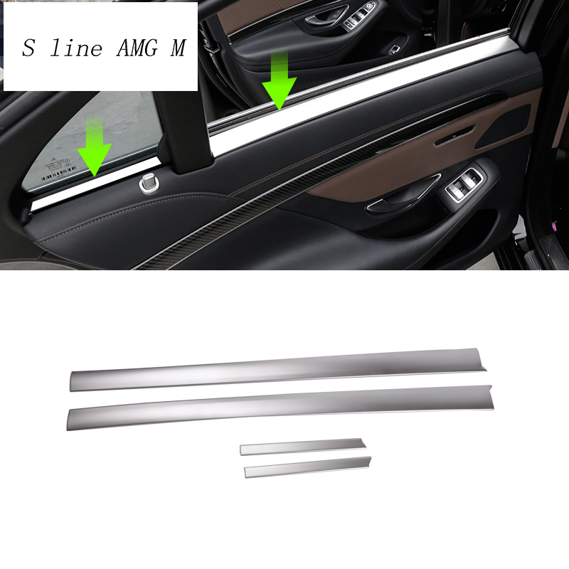 Car Window Car Door Interior strip Decorative Covers Stickers For Mercedes Benz S Class W222 S320L Car Styling Trim Accessories