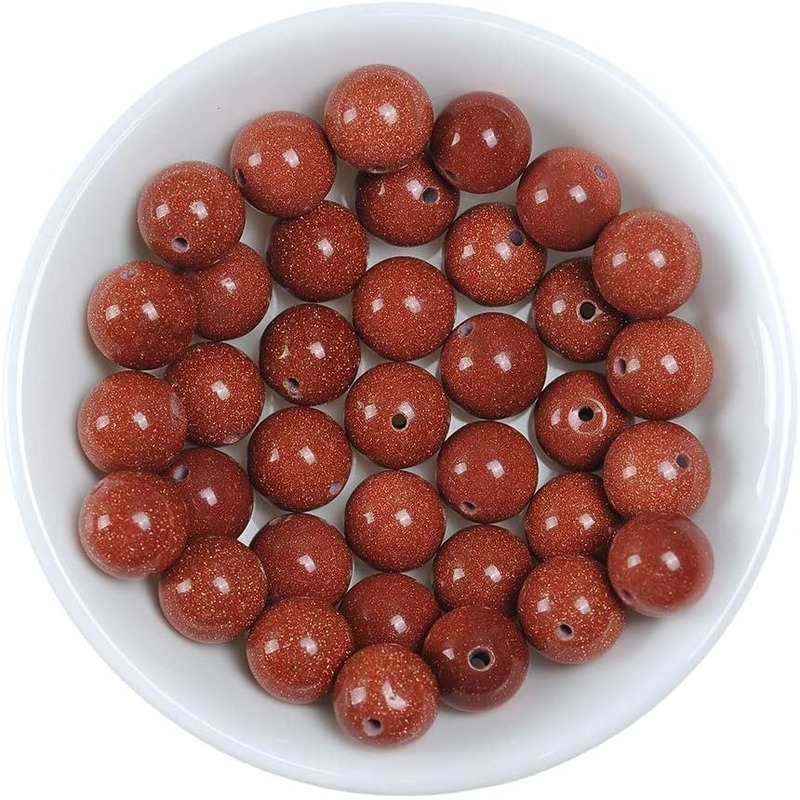Natural Golden Sandstone Loose Bead Diy Bracelet Necklace Pendants Earrings for Charms Jewelry Making Wholesale