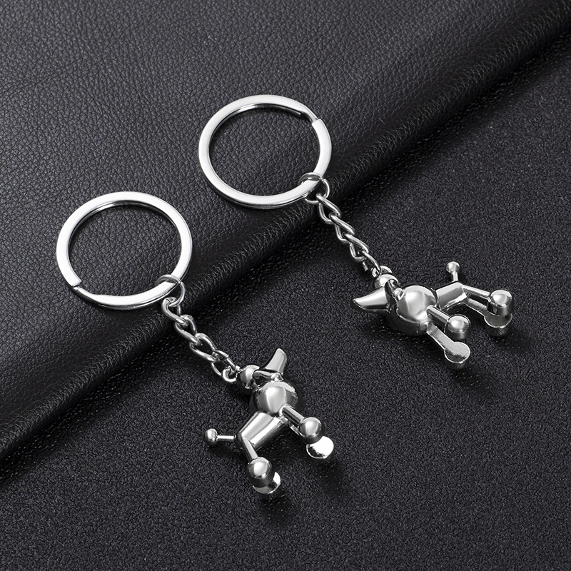 Creative 3D Pet Poodle Keychain Cute Key Ring For Women Men Lucky Dog Key Chain Key Holder Bag Charm Keyring Jewelry Gift