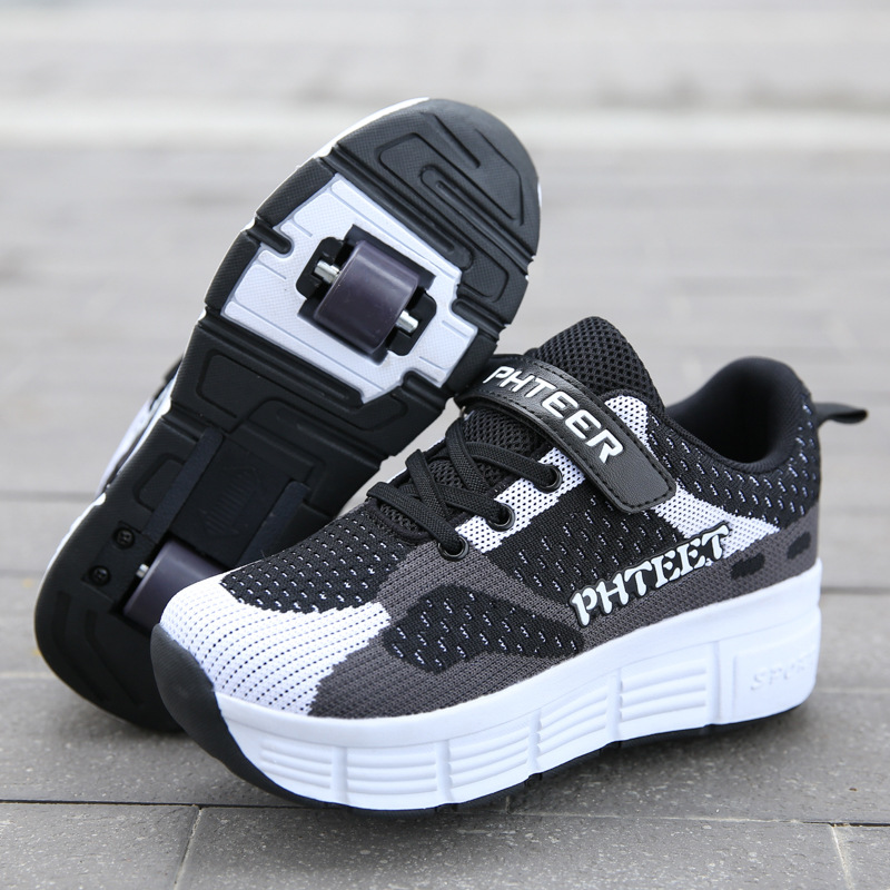 New Kids 2 Wheels Roller Skates Sneakers Shoes Skating Outdoor Blade Retractable Flying Shoes Child Girl Boys Breathable Silding