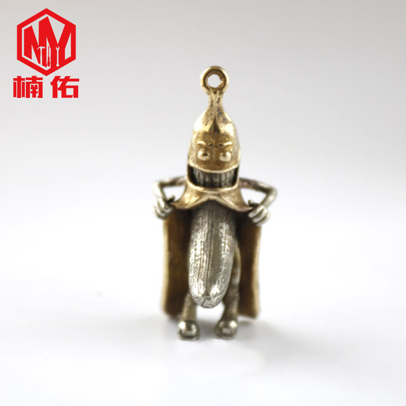 1PC Spoof Banana Man Retro Brass Copper EDC Paracord Beads Lanyard Pendants Knife Beads Umbrella Rope Cord Beads Pendants