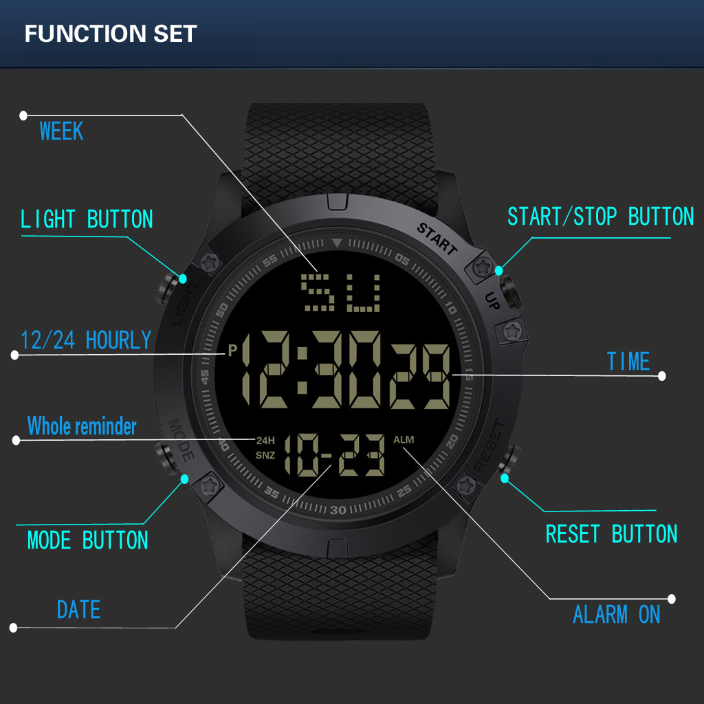 Top Brand Women Men Waterproof G Style Led Digital Date Military Sport Shock Rubber Electronic Watch Red Alarm Clock Mujer