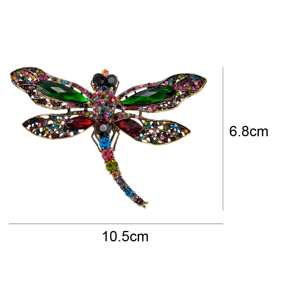 CINDY XIANG Rhinestone Large Dragonfly Brooches For Women Vintage Coat Brooch Pin Insect Jewelry 8 Colors Available Gift