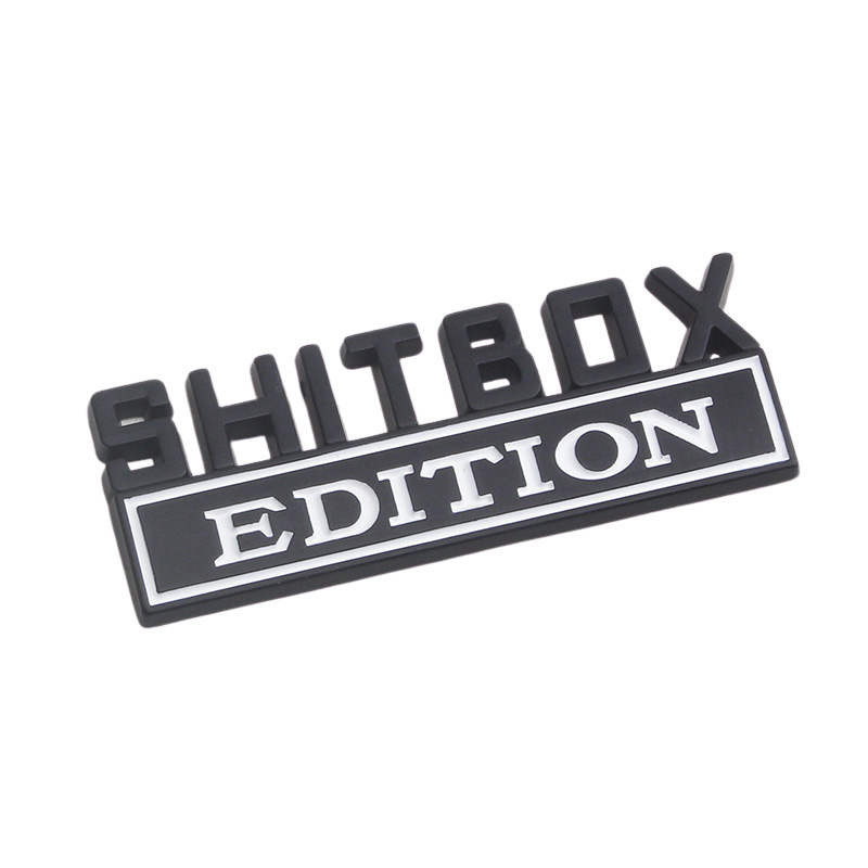 Car 3D Metal Chrome Sticker Emblem SHITBOX EDITION Badge Car Tail Trunk Side Body Scratch Styling Stickers Auto Accessories
