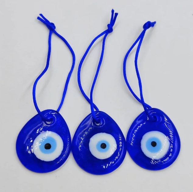 20pcs Drop shape Blue Evil Eye Decor Luck Glass Pendant Evil Eye Pendant for Office Wall Home Backpack Key Pendant