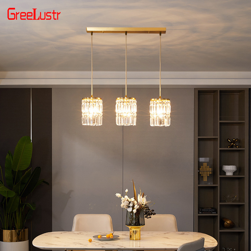 Nordic Chandelier Room Decor Led Pendant Light Modern Dining Room K9 Crystal Hanging Lamps For Ceiling Luxury Lustre Fixture