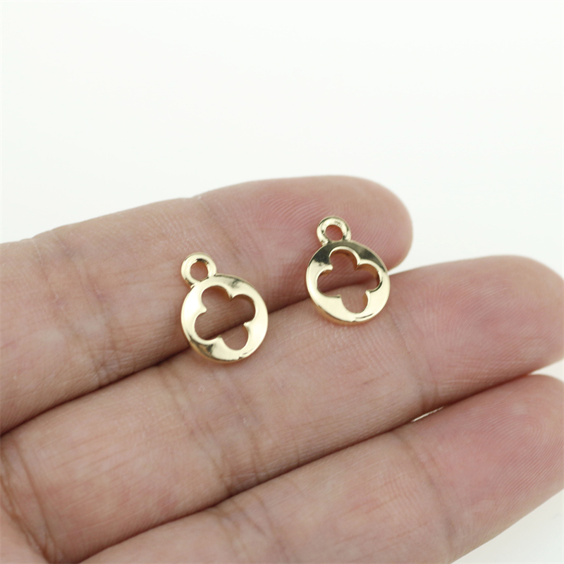 20pcs 10*13mm Four Leaf Clover Coin Zinc Alloy Necklace,Earring Bracelet Jewelry DIY Handmade 3 colors