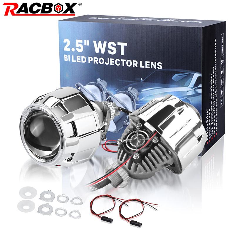 Bi Led Projector Lens 2.5 Inch HD Glass Headlight Lenses Hi/Lo Beam Headlamp Retrofit For H4 H7 HB3 HB4 9005 9006 Car Assembly