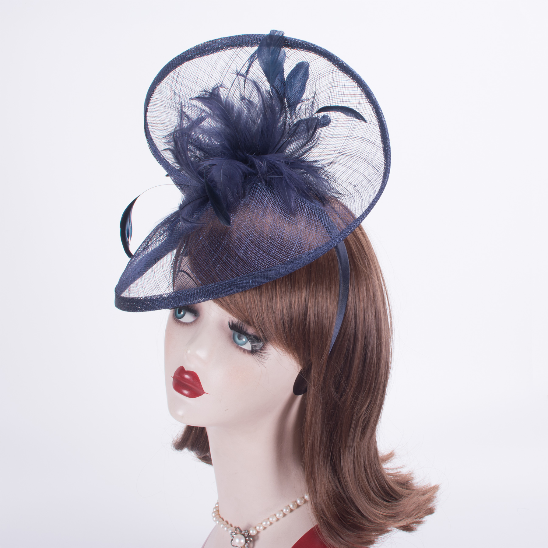 Womens Kentucky Derby Sinamay Saucer Fascinators Wedding Church Racing Hats Headband Headpiece T470