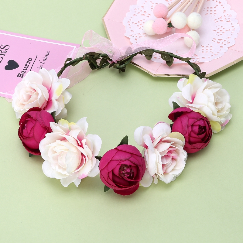 Women Flower Wreath Crown Floral Wedding Garland Headband Bridal Hair Accessory