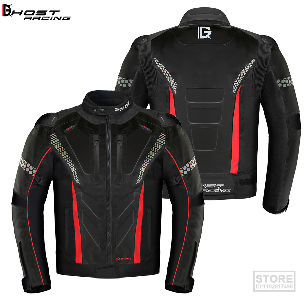 5XL GHOST RACING Motorcycle Jacket Protective Gear rbike Riding Waterproof Windproof Suits