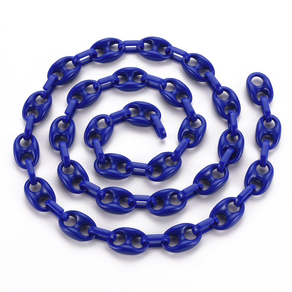 Pandahall 1m Acrylic Coffee Bean Chains Oval Pig Nose Connector Link Chain for Jewelry Making DIY Women Chunky Necklace Bracelet