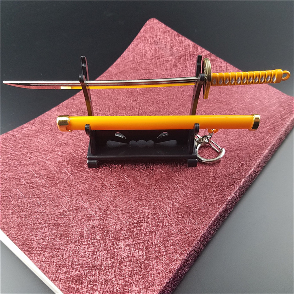Silver Color Zoro Special Roronoa Sword Keychain Buckle With Toolholder Scabbard Katana Sabre Car Key Chains Gift Keyrings Q-053