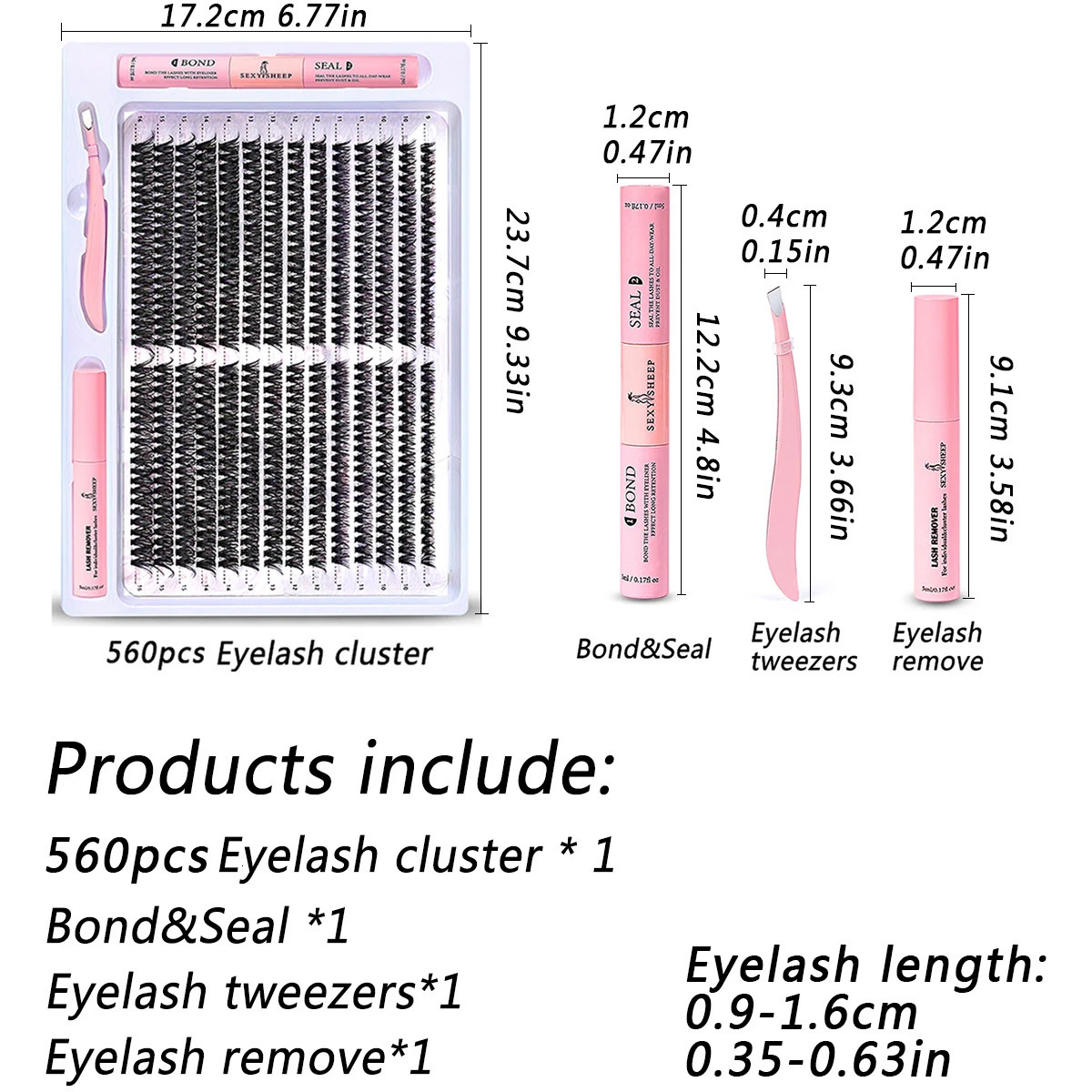 560pcs Diy Lash Extension KitCluster EyelashIndividual Lashes KitCluster Lashes with Bond and SealGlue r 240624