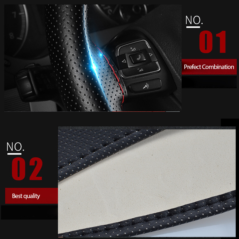 DIY Car Steering Wheel Hand Sewing Cover Microfiber Leather Car Wheel-Cover Breathable Steer Cover Cubre Volante Auto Decoration