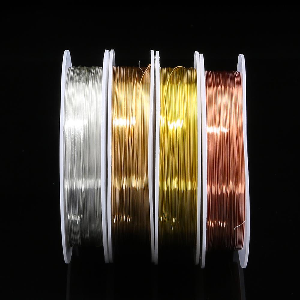 No Fade Wire 0.3 0.4 0.5 0.6 0.8 1.0mm 1.5-15Meters/Roll KC Gold/Silver/Copper Beading Wire Jewelry Cord String for Craft Making
