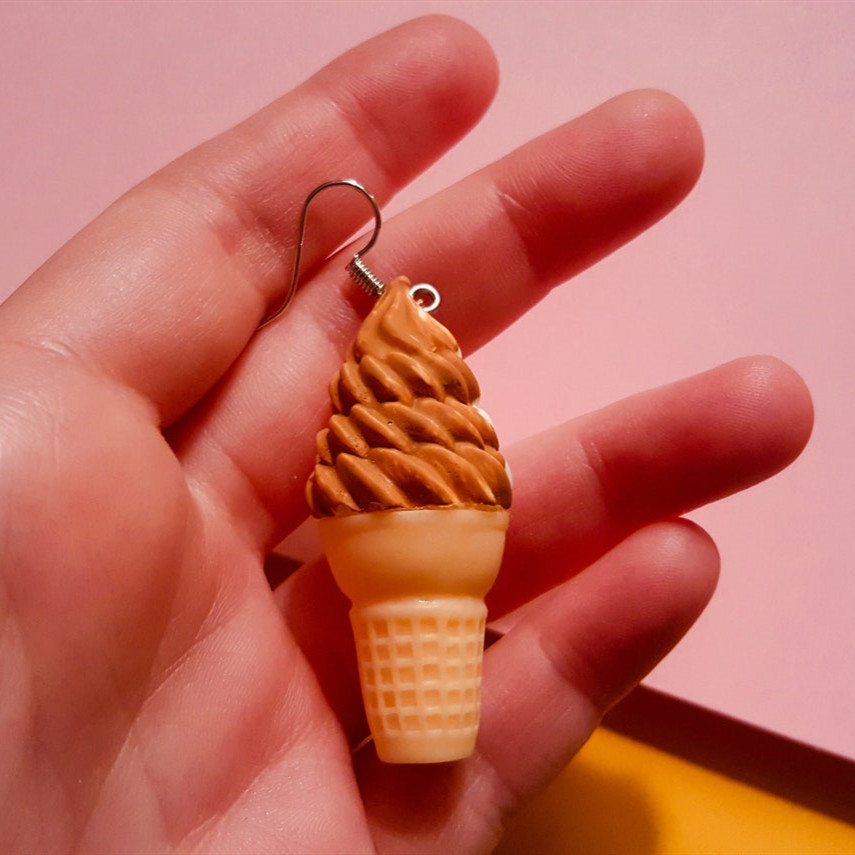 1 Pair Creative Ice Cream Woman Earrings Resin Cute Handmade Earrings Summer Jewelry Gifts For Her