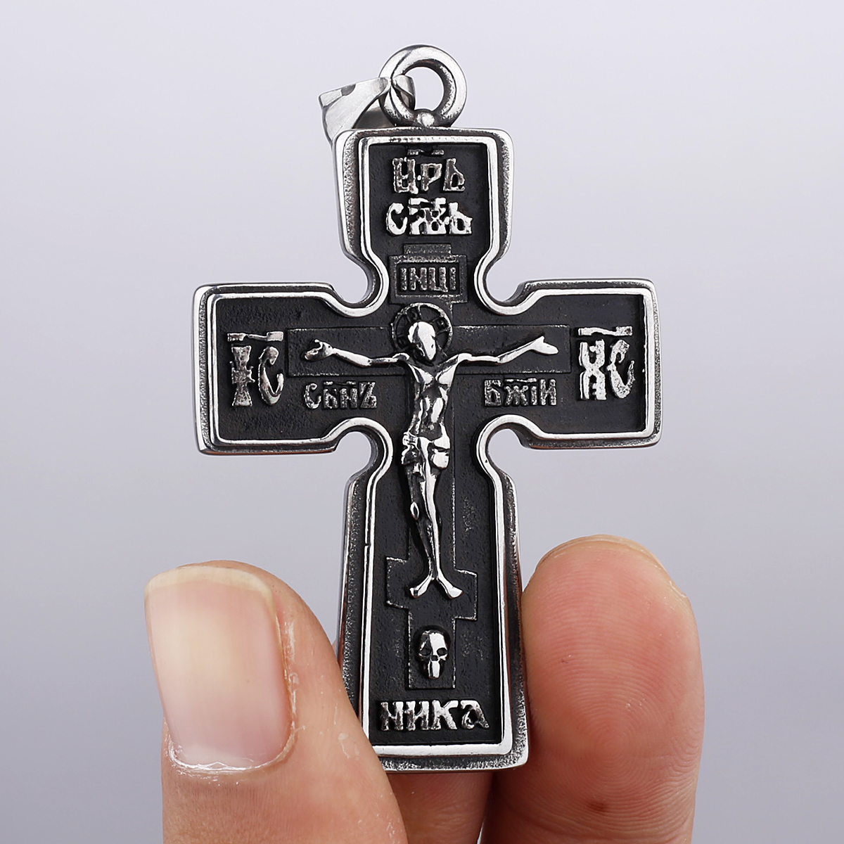 316L Titanium Steel Jesus Christ Cross Men's Pendant Necklace Religious Believers High Quality Jewelry Gift Wholesale