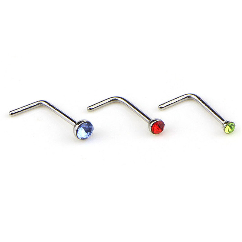 20/24/60pc Punk Titanium Opal Stone Piercings Nostril Nose Ring Nose Stud Septum Ring Nez Earring Gauges Septo Earrings Piercing