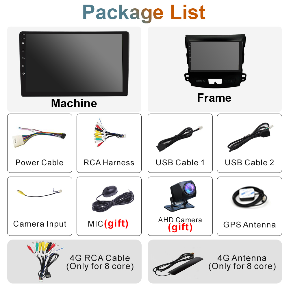 8G 128G Car Radio Android Carplay For Mitsubishi Outlander xl 2005 -2011 Multimedia Player GPS 2din Stereo Head Unit QLED Screen