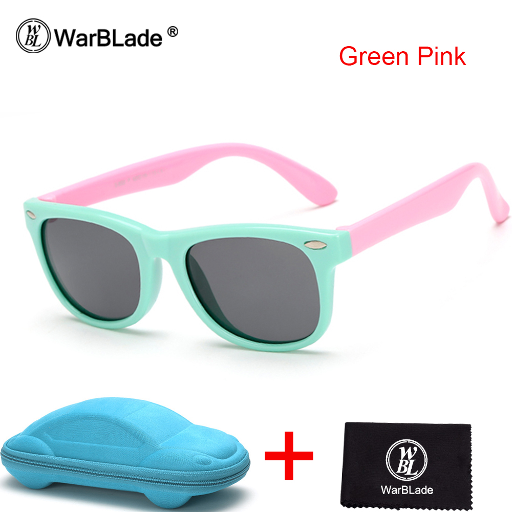 WarBLade TR90 Flexible Kids Sunglasses Polarized Child Baby Safety Coating Sun Glasses UV400 Eyewear Shades Infant With Case