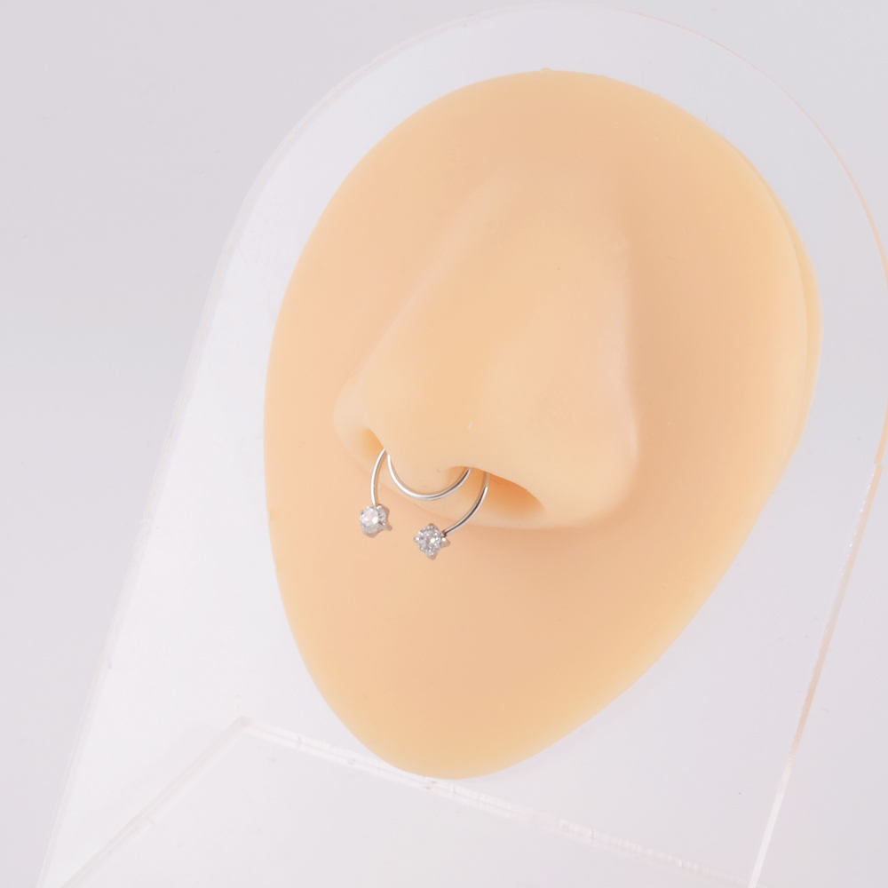 1pcs Surgical Steel No Piercing Nose Ring Ear Cuff Fake Nose Septum Piercing Fake Earrings False Woman Man Piercing Body Jewelry
