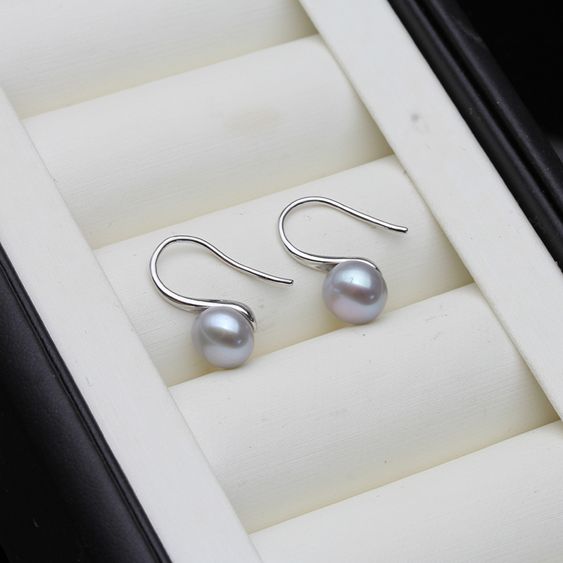 Real Natural Stud Pearl Earring 925 Sterling Silver Jewelry Women,White Freshwater Pearl Earrings Fine Jewelry Birthday Gift