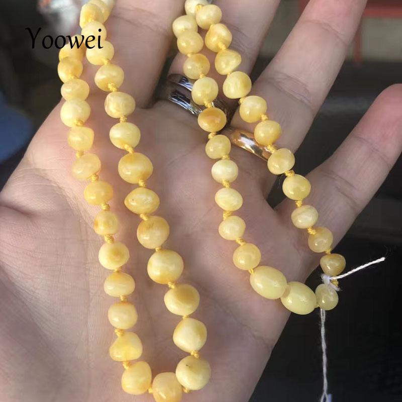Yoowei 10 Color Natural Amber Necklace for Adult Honey Baroque Style 100% Real Original Amber Bead Women Amber Jewelry Wholesale