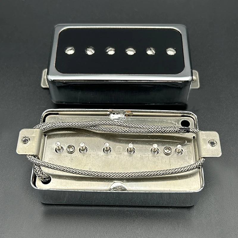 Alnico 5 Single Coil Pickup Humbucker Size White Copper Basepalte 50/52MM for LP Style Guitar Chrome/Gold