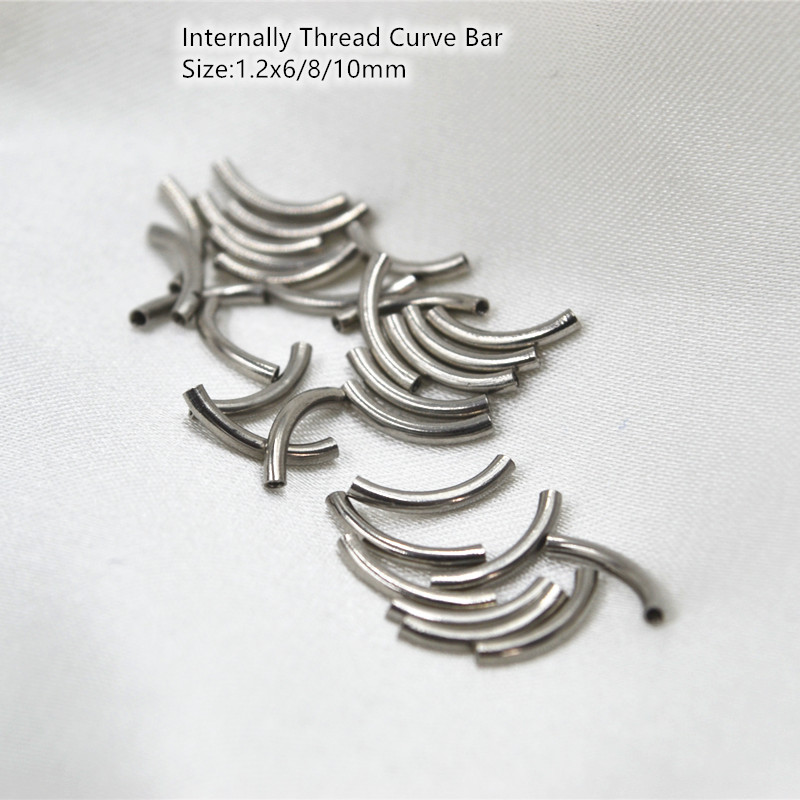 50pcs Body Jewelry- Internally Thread Bar Surgical Steel Eyebrow Curve Tragus Bar Piercing 16g Barbell Piercing DIY Accessory