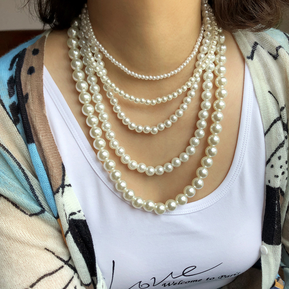 Pearl Necklaces For Man Women 4/6/8/10/12 mm Bead Chain Necklace Collier Custom Jewelry Pearl Accessories Any Size Party Gifts