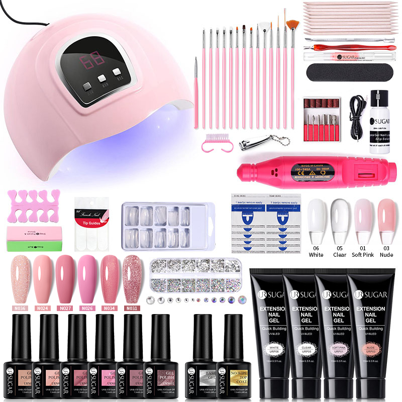 UR SUGAR 29PCS Set Nail Tool Kit Semi Permanent Soak Off UV/LED Gel Varnish Nail Art Manicure Base Matte Top Coat Vernish
